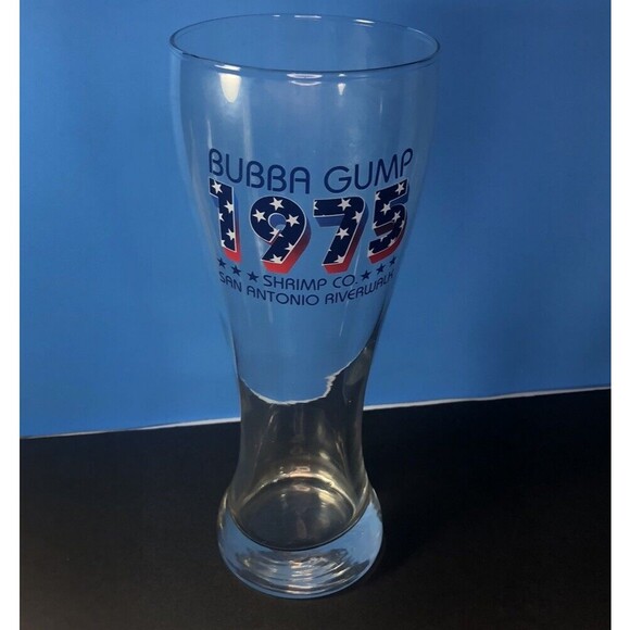 1975 Bubba Gump  Shrimp Co Beer Glass Tall Pilsner 20oz San Antonio Riverwalk - Picture 3 of 5